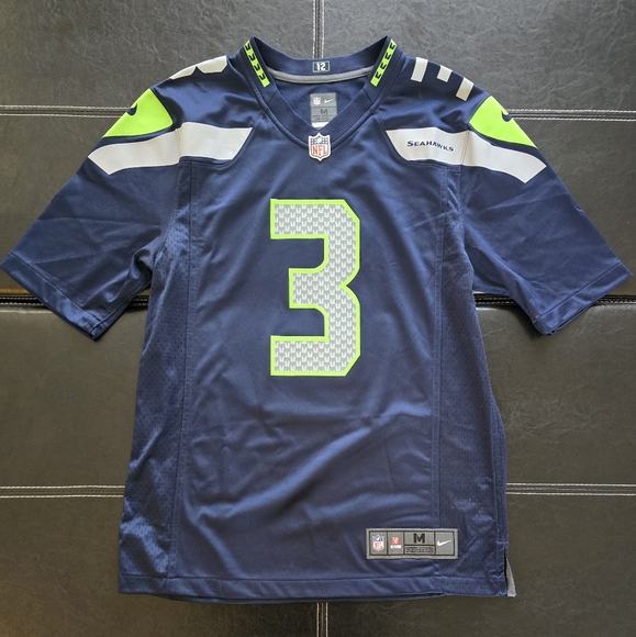 Mens Seattle Seahawks Russell Wilson Nike College Navy Game Jersey - Picture 3 of 8